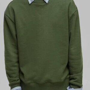 Mode of One Mens Relaxed Fit Fleece Sweatshirt Black Forest Size S